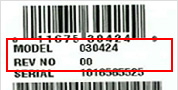 Model number location label