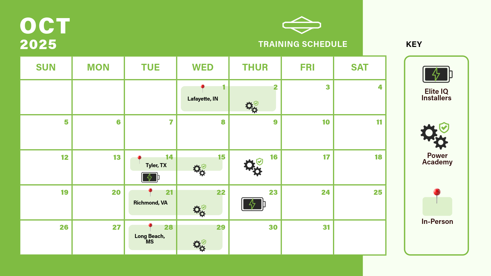 September 2025 Training Calendar