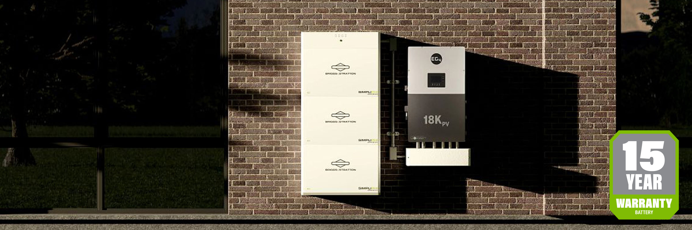 Simpliphi 6.6 battery product installed on brick wall