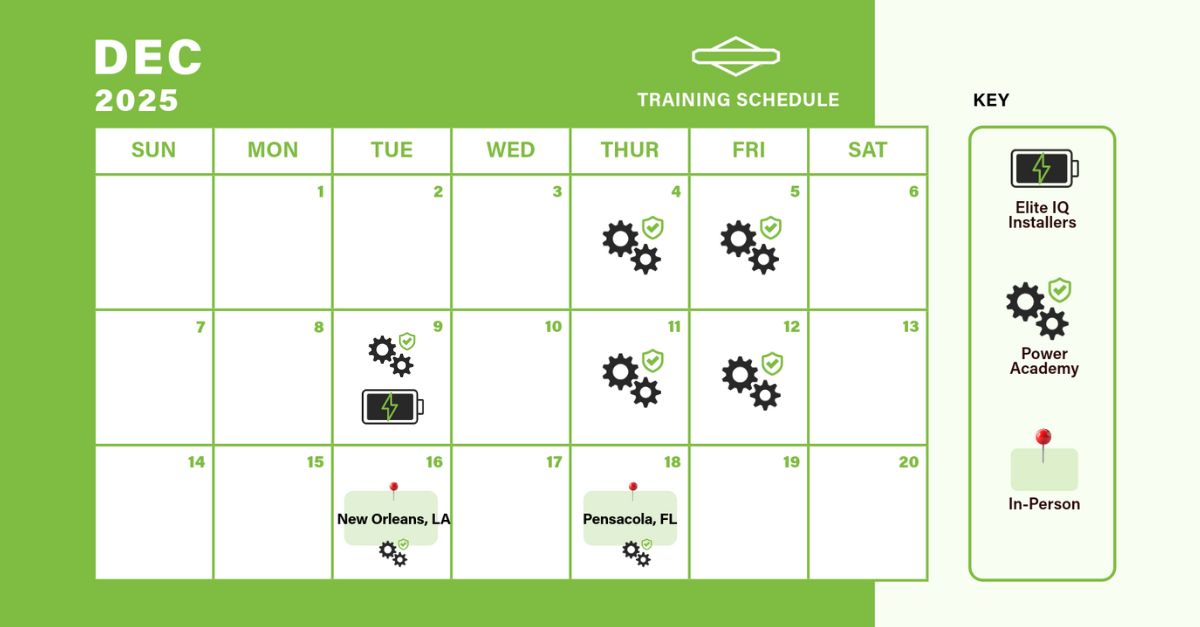 December 2025 Training Calendar