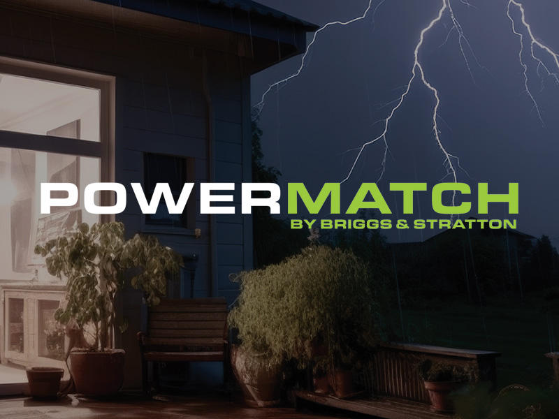 residential deck with lightning in background