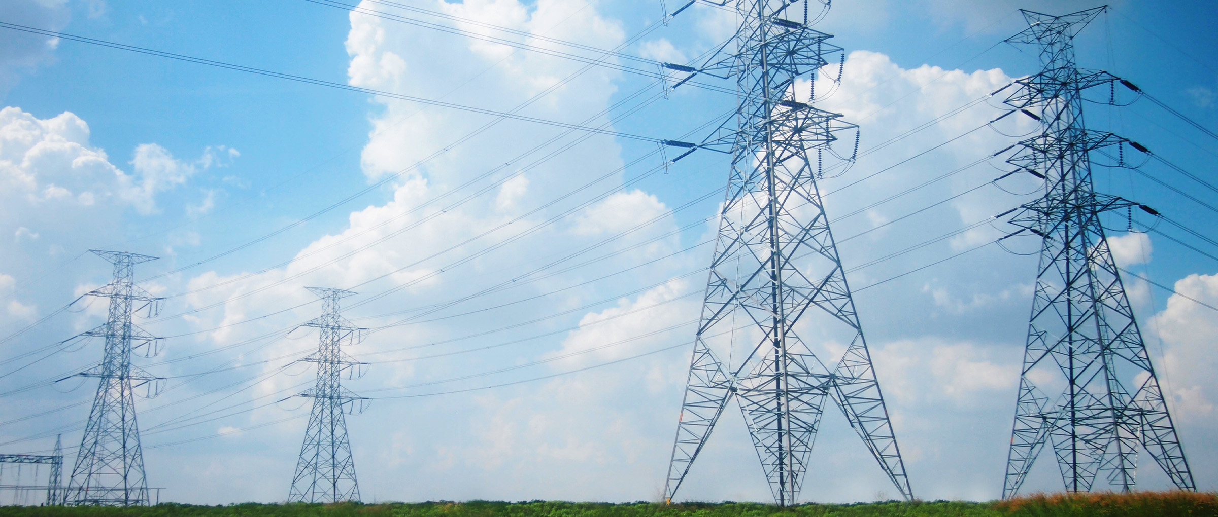 utility worker with power lines