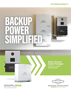 Backup power simplified, SimpliPHI battery backup system packages.