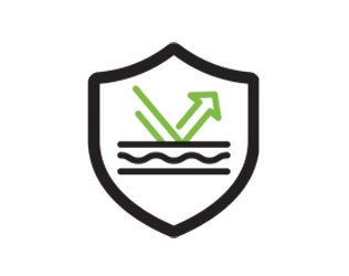 shield icon in black and green