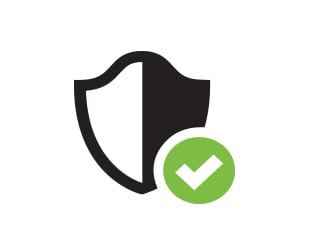 shield icon in green and black