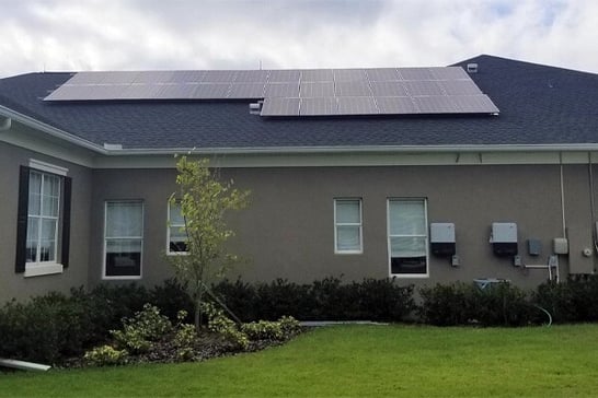 Solar panels on a home roof in Florida