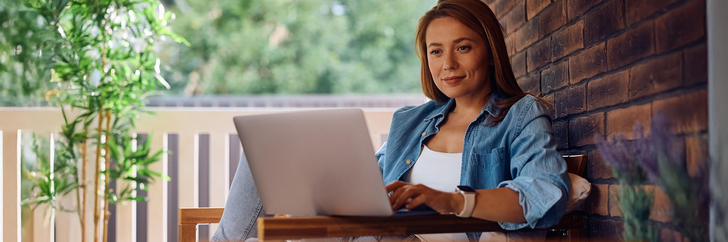 Woman on the phone in a power outage