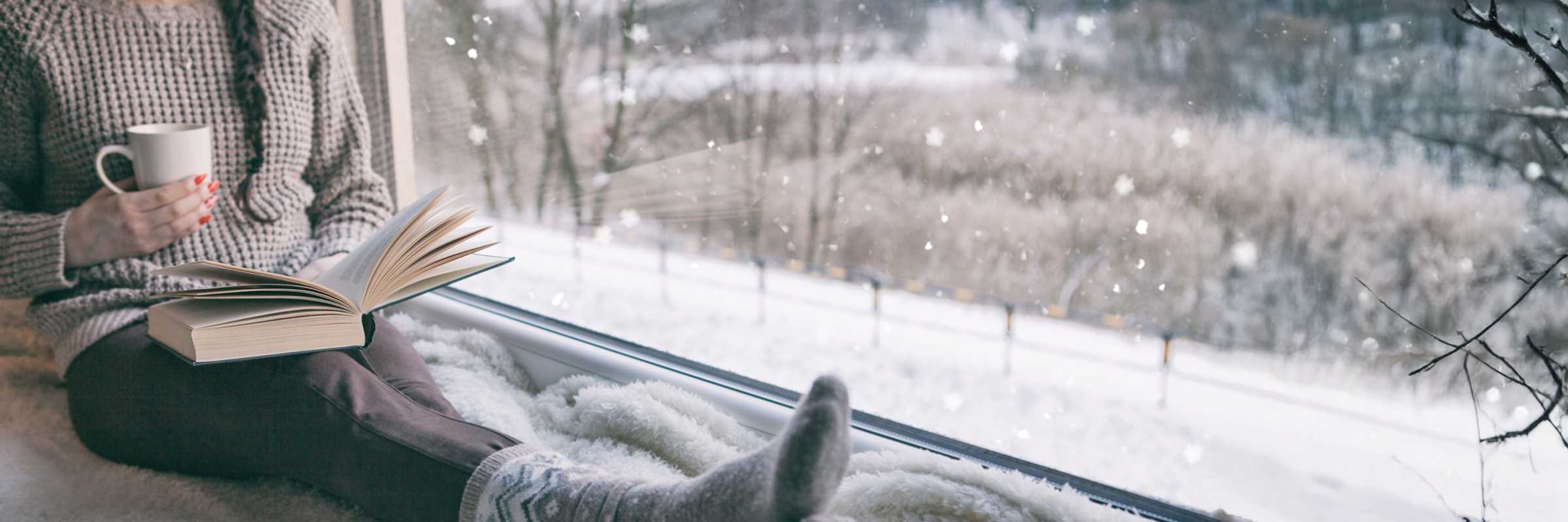 Woman on the phone in a power outage