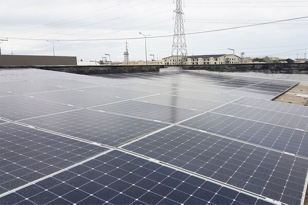 Solar Panels Installed at a gas station in Nigeria