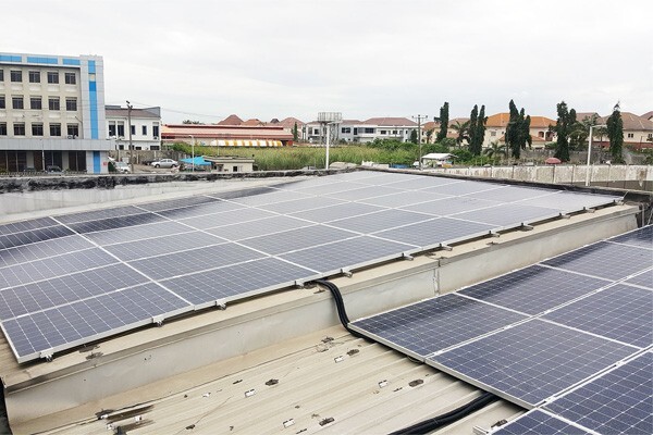 Solar Panels Installed at a gas station in Nigeria