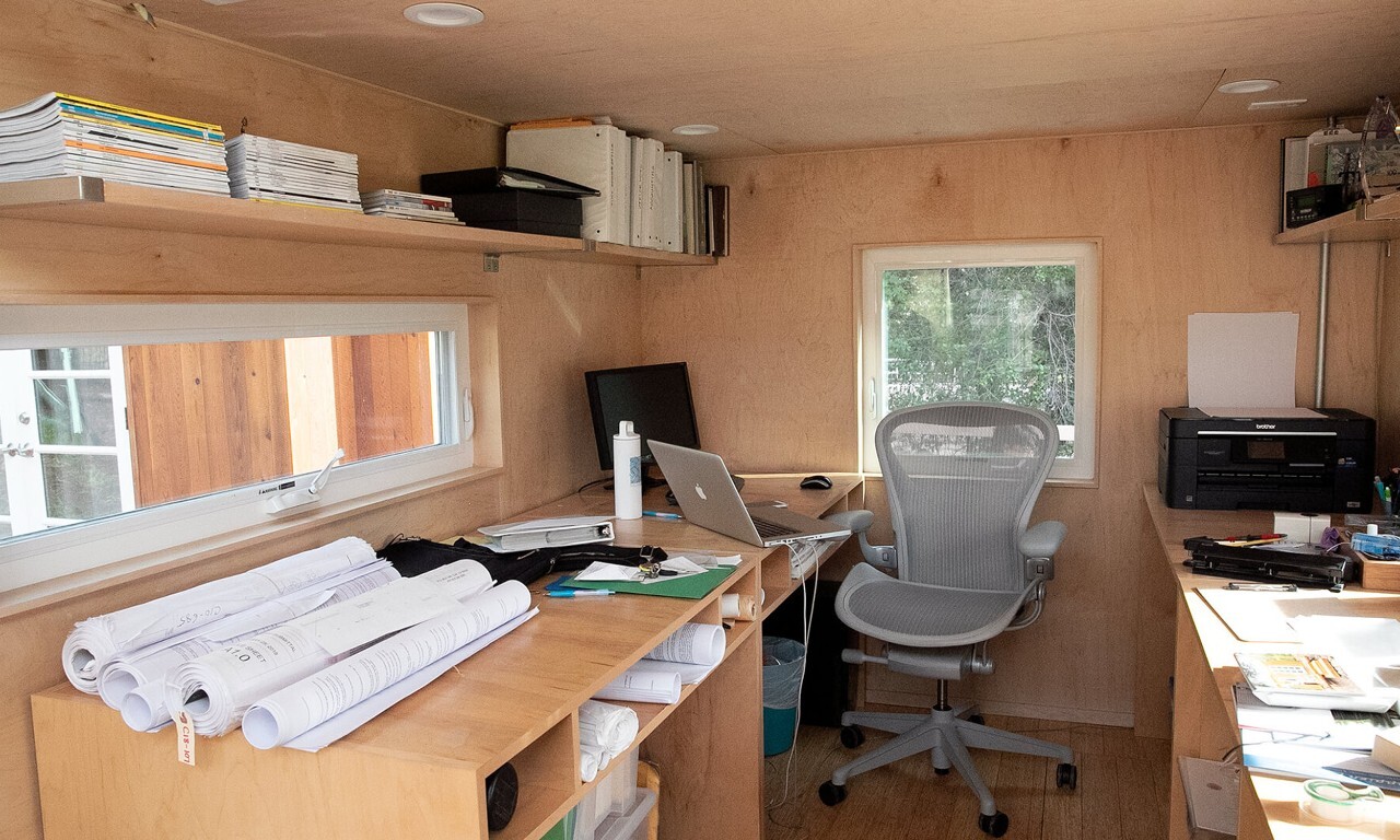 Office setup in a tiny home