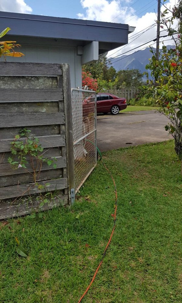 Extension cord running to neighbor's house