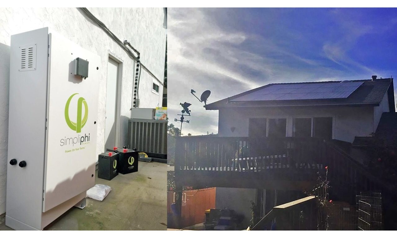 AccESS energy storage system and a roof with  solar panels