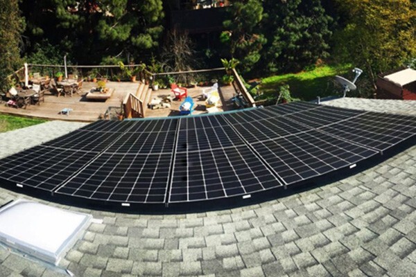 Solar panels on a roof 