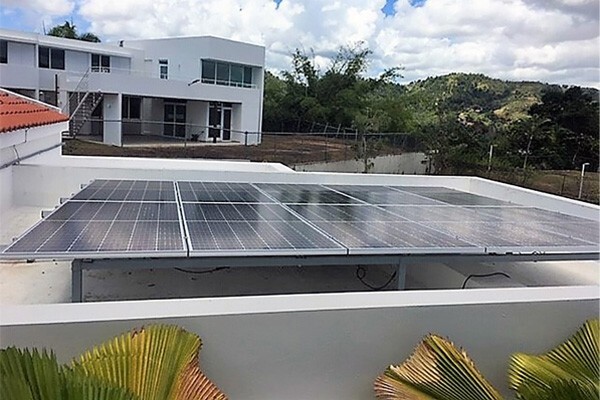 Solar panels on roof of home