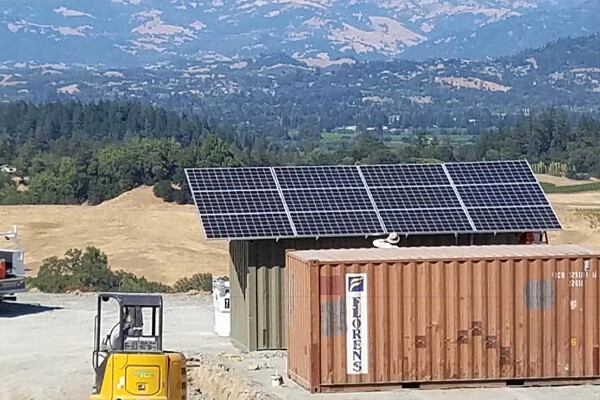 Solar panels being installed on a ranch