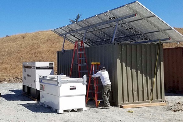 Solar panels being installed on a ranch