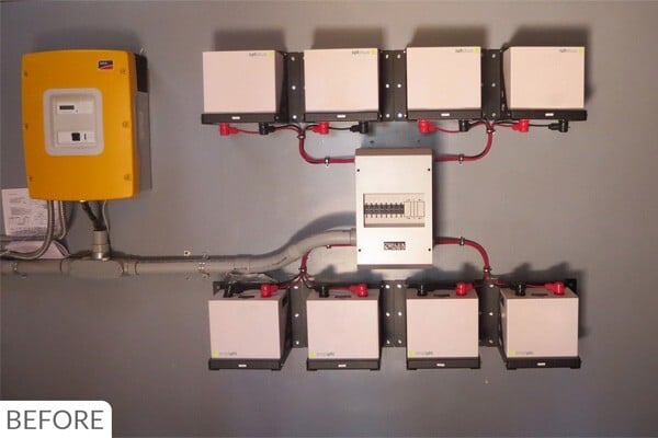 Before image with outdated PHI 2.6 batteries