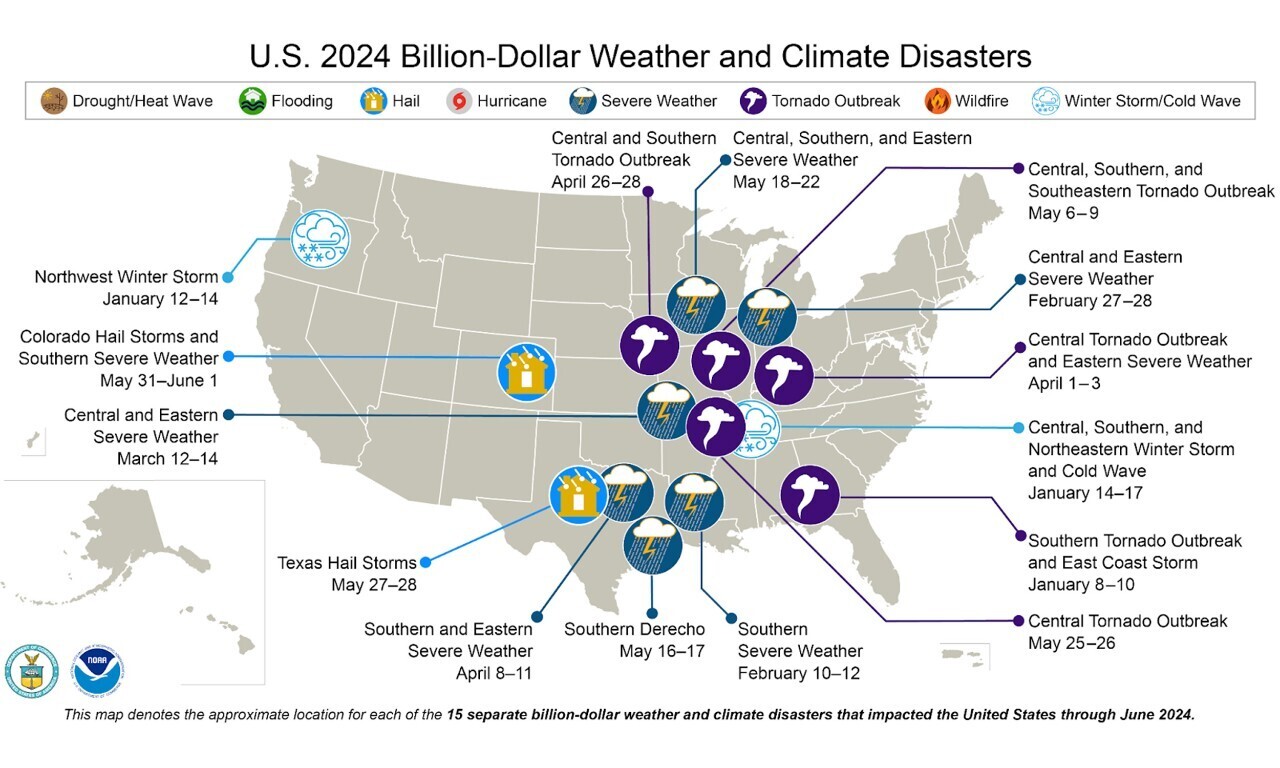 Weather and climate disasters in 2024