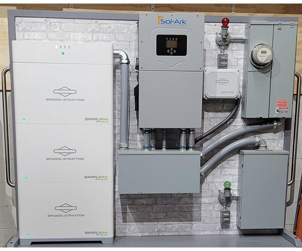 SimpliPHI 6.6 battery stack, SolArk inverter, EnergyTrak Gateway installation