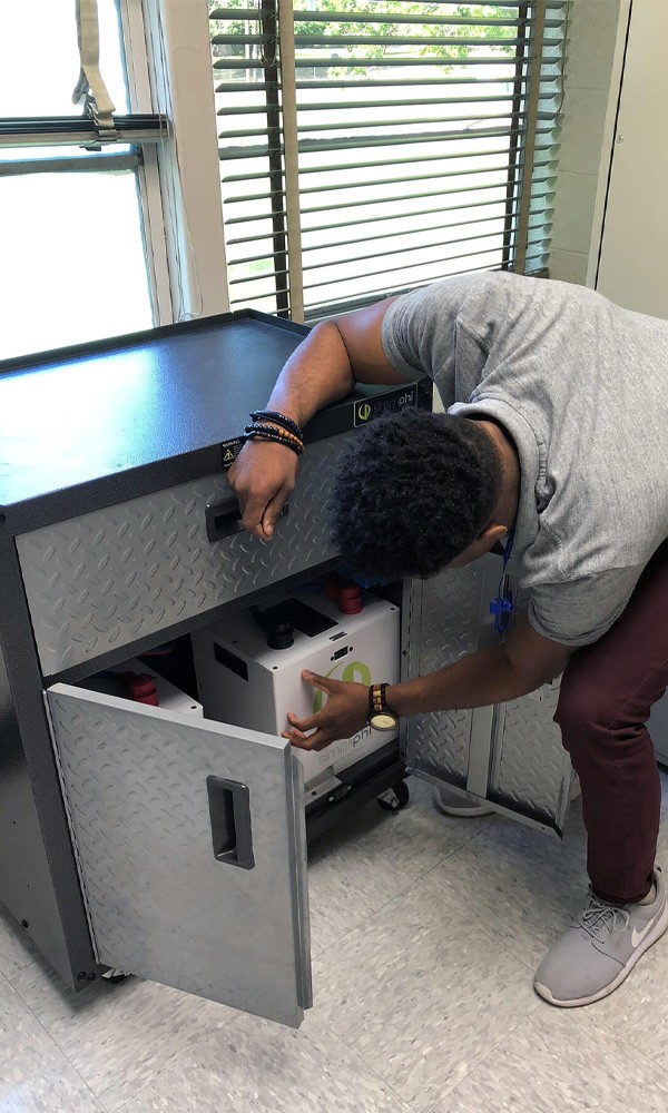 Installing PHI batteries in a cabinet