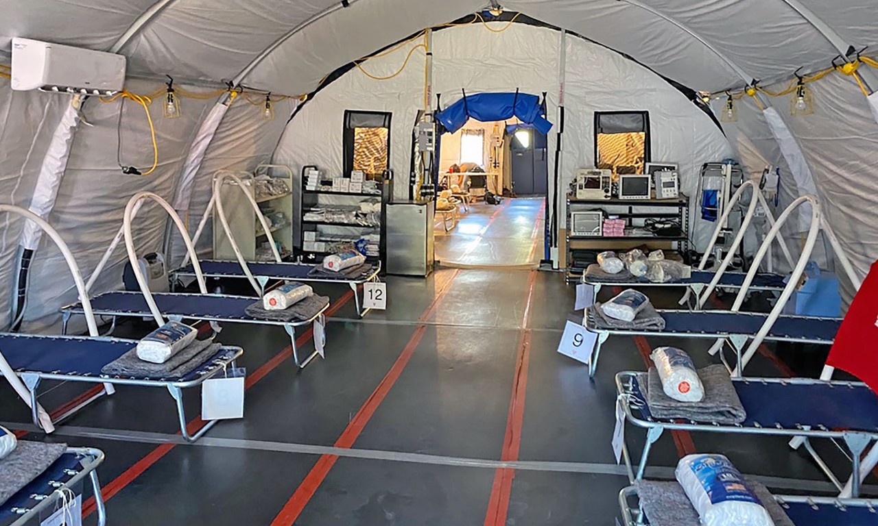 Inside the pop-up COVID-19 clinic camp