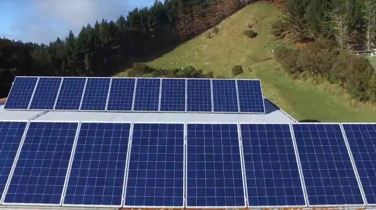 Solar panels on a farm