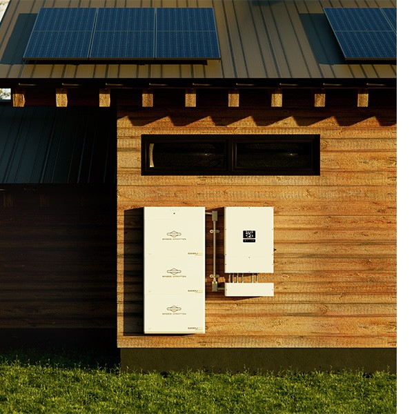 batteries and solar panels on home