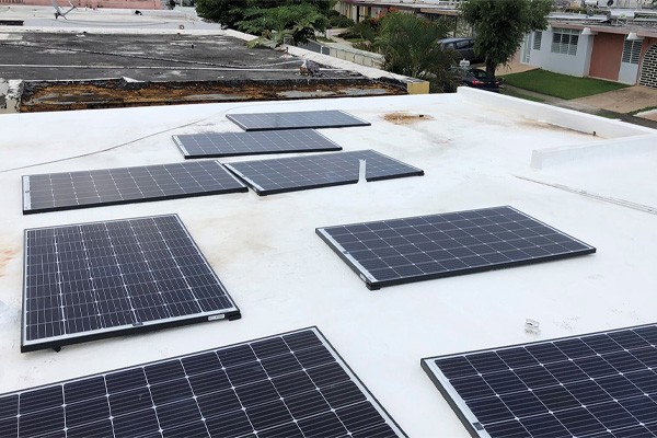 Solar panels on roof of home