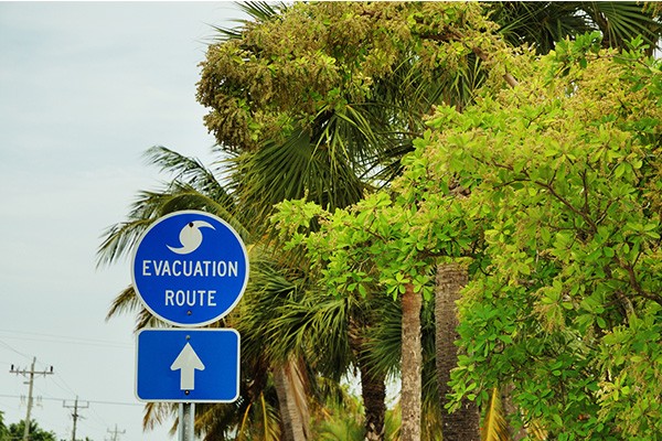 evacuation route sign